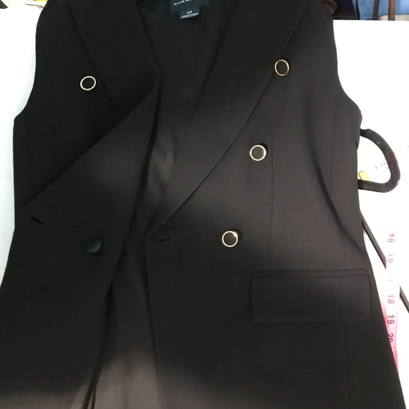 Club Monaco Size S Sleeveless Blazer Vest Professional Career Formal Black - Picture 2 of 12